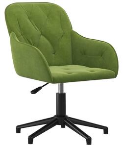 Sedia da Ufficio Girevole Verde Chiaro in Velluto