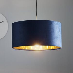 Maco Design Lampada a sospensione Salina in tessuto di seta blu/oro Ø 50 cm