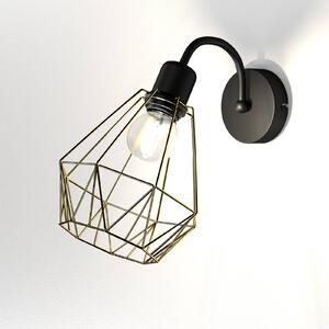 Luminex Jin applique, nero/ottone, 1 luce