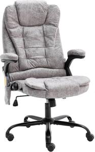 The Living Store Sedia da ufficio con funzione massaggio Look scamosciato grigio chiaro