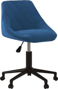 Sedia Girevole da Ufficio Blu in Velluto