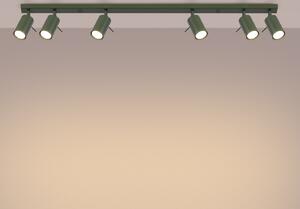 Lampada da soffitto RING 6L verde oliva 6xGU10 10W acciaio 17x6x117cm Sollux Lighting