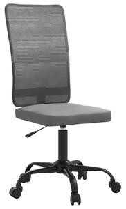 VidaXL Sedia da ufficio regolabile in altezza in tessuto a rete grigio