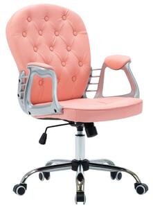 Sedia da Ufficio Girevole Rosa in Pelle finta