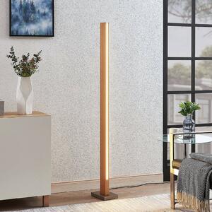 Lucande Lampada da terra LED di legno Tamlin, faggio