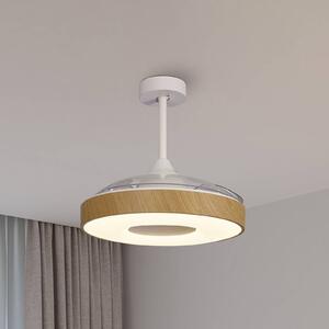 Mantra Iluminación Ventilatore da soffitto a LED Coin Mini legno DC silenzioso Ø 91 cm CCT