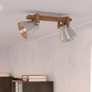 EGLO Faretto da soffitto Cawton, lunghezza 58,5 cm, acciaio/marrone, a 2 luci