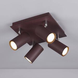 Trio Lighting Faretto da soffitto Marley a 4 luci, ruggine