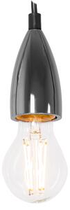 Lampada Da Soffitto Pensile Montatura Chrome Black APP357-1CP
