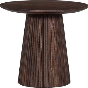 Tavolino rotondo Miguel 50cm marrone scuro | legno massiccio di mango | H46 x L50 x P50cm