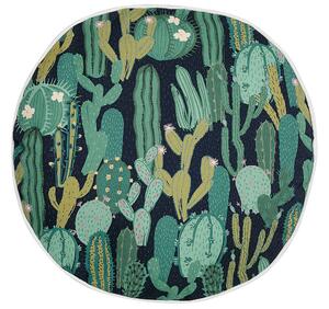 Set di 2 cuscini da giardino in poliestere verde con motivo a cactus 40 cm, rotondi, moderni e resistenti all'acqua. Beliani