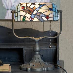 Clayre&Eef Lampada da banchiere Dragonfly in stile Tiffany