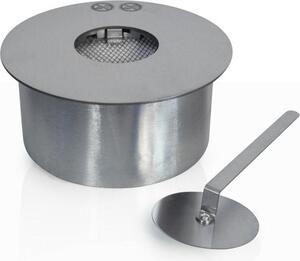 Bruciatore tondo per camino a bioetanolo biocamino inox 2,5 lt d.25 cm