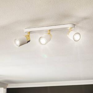 Luminex Spot soffitto Rondo bianco/oro, 3 luci