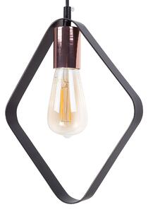 Lampadario moderno a 3 punti luce Nero rame minimalista geometrico Beliani