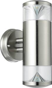 Luce da esterno Lampada da parete Charlotte Up & Downlight in metallo plastica acciaio inox colorato L:15,5cm L:11,5cm H:26,6cm IP44