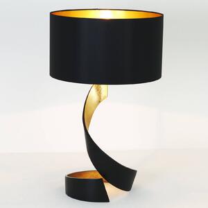 Holländer Lampada da tavolo Vortice, nero-oro