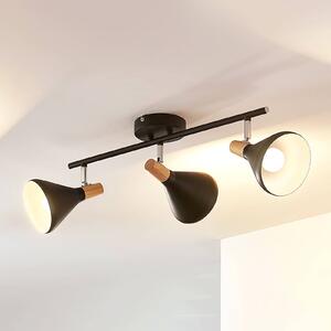 Plafoniera Lindby Arina, 53 cm, nera, a 3 luci, E14