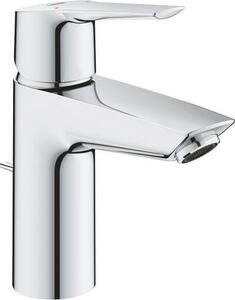 Miscelatore per lavabo, GROHE QUICKFIX Start, cromo, a risparmio idrico, installazione semplice, gruppo di scarico da 1-1/4"