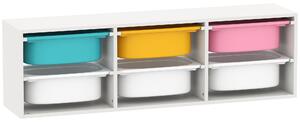 AIYAPLAY Scaffale Portagiochi Bambini in Legno con 6 Contenitori Rimovibili in Plastica, Multicolore | Aosom Italy