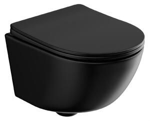 WC sospeso con doppio foro e scarico a controcorrente - nero opaco