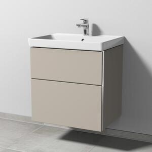 Mobile sottolavello Sanipa a 3 scomparti, per lavabo in Vetroceramica Avento da 60 cm, con 2 cassetti dotati di maniglie