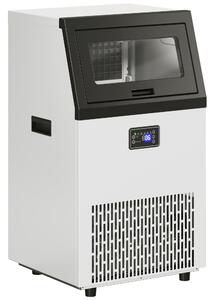 HOMCOM Macchina per Cubetti di Ghiaccio in Acciaio inox da incasso o freestanding con serbatoio da 13 kg, 40,9x45x80,4 cm, Argento | Aosom Italy