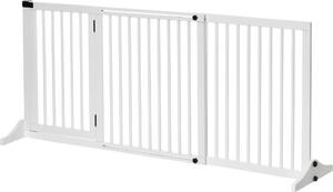 AllMyPets Cancellino per Cani Taglia Regolabile a 3 Pannelli in Legno di Pino 113-166x36x71 cm colore Bianco - A241WTAO10