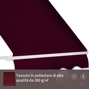 Outsunny Tenda da Sole a Caduta con Rullo Avvolgibile e Angolazione Regolabile 0-120°, 180×70cm, Rosso