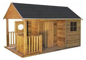 Casetta in legno grande per bambini da esterno giardino con doppia entrata e tetto impermeabile Child's House