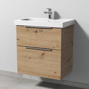 Mobiletti sottolavabo Sanipa, modello 3way, per lavabo in Vetroceramica iCon Light da 60 cm, con 2 cassetti dotati di maniglie a incasso