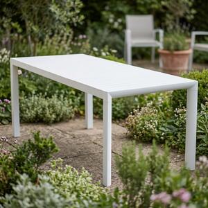 VivaGarden OUTLET - Tavolo da Giardino Allungabile Rettangolare in Alluminio Dimensioni 135/180x70 h cm colore Bianco - Lima