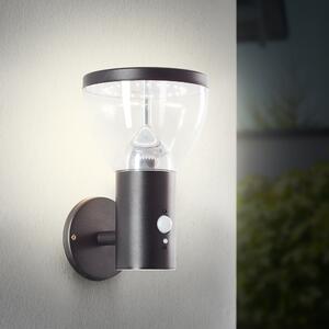 BRILLANTE applique solare nera per esterni TULIP | incl. rilevatore di movimento | 3W 430 lm 3000 K | acciaio inox/plastica