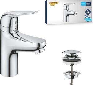 Miscelatore lavabo GROHE Swift, miscelatore monocomando, sicurezza bambini, misura S, cromato, altezza 162 mm