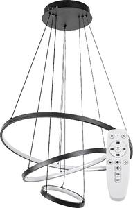 Rabalux Lampada a sospensione LED nera Beliza 600 mm 90 W CCT con telecomando 72346