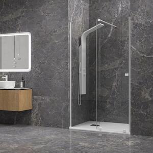 Kamalu doccia nicchia scorrevole 140 cm colore bianco opaco senza profili | knm4000b