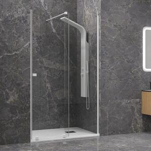 Kamalu porta doccia colore bianco opaco scorrevole 120 cm senza telaio | knm4000b