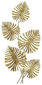 HOMCOM Wall Art a 5 Foglie di Monstera in Metallo Dorato con Accessori per Montaggio Inclusi, 83x2.5x39 cm | Aosom Italy