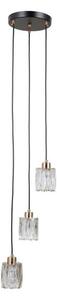 ITALUX PND-40813-3R-BK-HBR - Lampadario sospeso a cavo TORNO 3xE14/40W/230V nero/oro