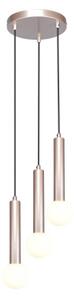 ITALUX PND-33574-3-CF - Lampadario a sospensione FILANO con cavo, 3xG9/5W/230V, finitura oro rosa