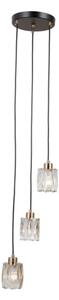ITALUX PND-40813-3R-BK-HBR - Lampadario sospeso a cavo TORNO 3xE14/40W/230V nero/oro
