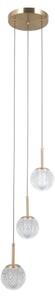 ITALUX PND-40827-3-HBR-CL - Lampadario sospeso su cavo PADRI 3xG9/5W/230V dorato