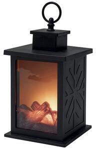 Lanterna Decorativa 12x12x16,5 cm Effetto Fiamma Nera