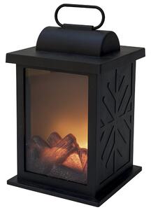 Lanterna Decorativa 12x12x16,5 cm Effetto Fiamma Nera