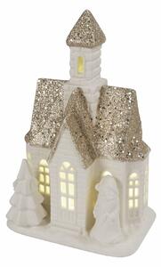 Casetta porta Candela Tealight 11x6,8x17 cm in Stoneware con Led