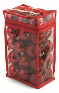 Set 30 Palle di Natale Ø6 cm in Plastica con Borsa Rosso