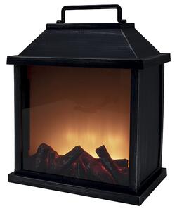 Lanterna Decorativa 30x17x35 cm Effetto Fiamma Nera