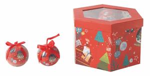 Set 14 Palle di Natale Ø7,5 cm in Polyfoam con Box Naif Rosso