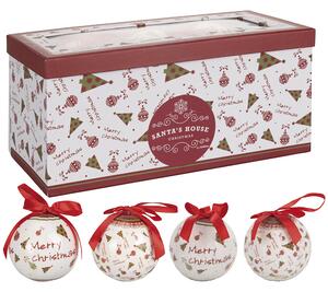 Set 14 Palle di Natale Ø7,5 cm in Polyfoam con Box Bianco
