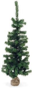 Mini Albero di Natale Artificiale H90 cm con Base Juta XMas Verde